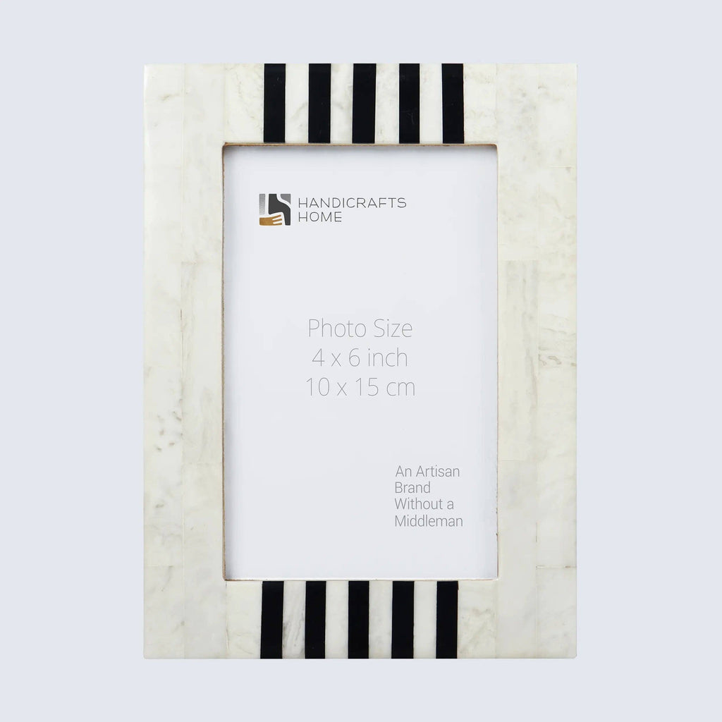White and Black Resin Inlay Frame, 8x10
