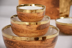 Madera Wood and Gold Large Bowl