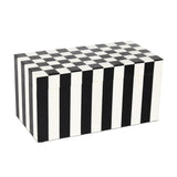 Black White Resin Inlay Decorative Storage Box - 7 Sizes: 8x6x1.5