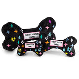 Black Monogram Chewy Vuiton Bone Squeaker Dog Toy: Small / Mini