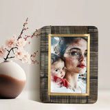 Horn Inlay Shagrin Picture Photo Frames Brown - Rounded Corners, 4x6 5x7: Brown / 5x7