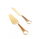 Helsinki Rattan Cake Servers Set