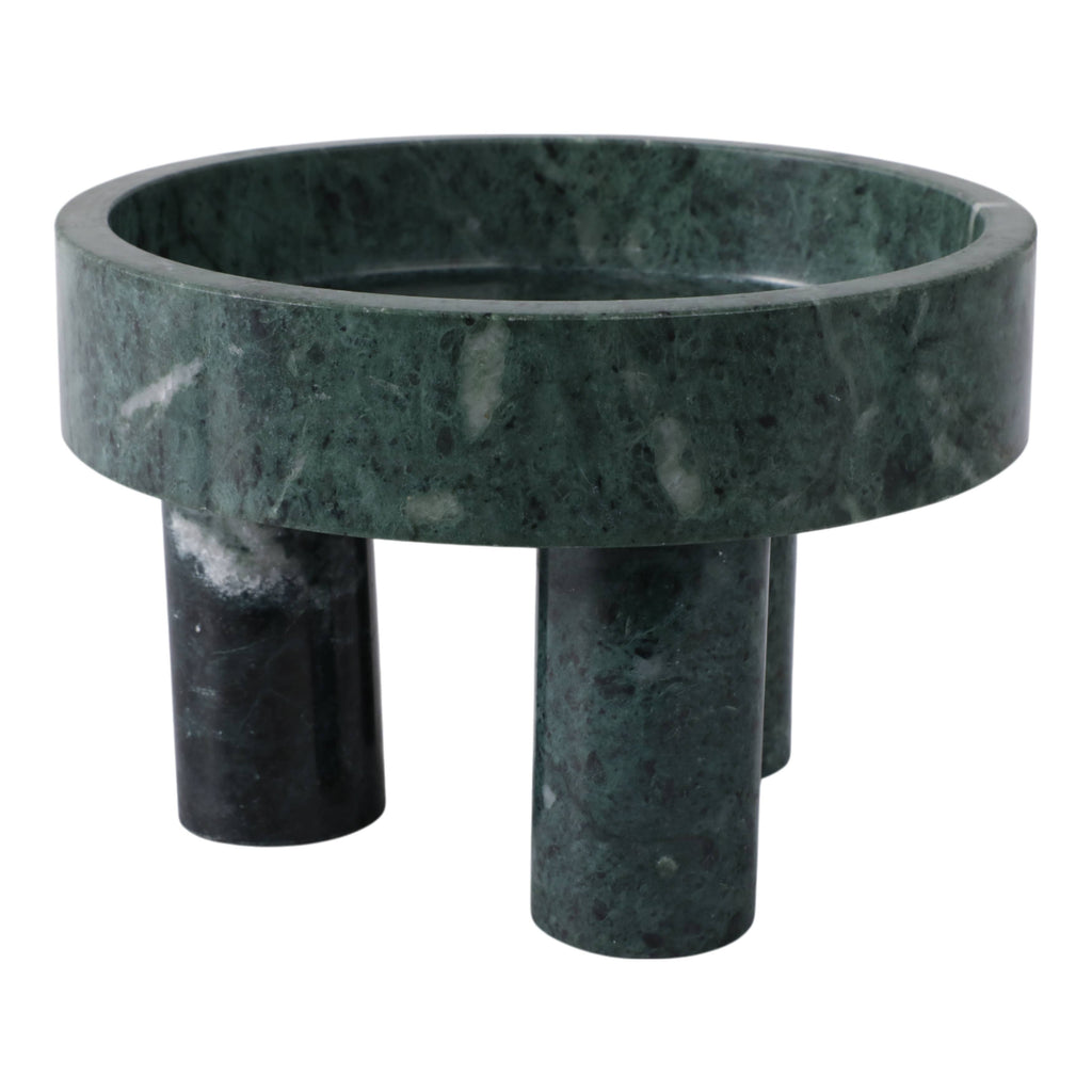 Green Marble Tripod Bowl