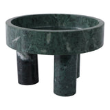 Decorative Bowl - Green Marble Modern Tripod Legs, 6 in.