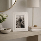 White Marble Beveled Picture Frame, 4x6