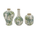 Green Ceramic Vase, Set of 3