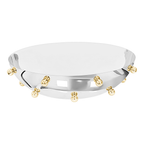 Stainless Steel Bowl with Gold Balls, Large