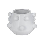White Glossy Tapered Round Planter