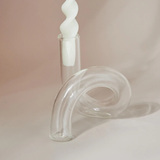 Twist Glass Candlestick Holder / Flower Vase: Brown