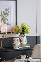 8x5.5x8.5" Luxe Leaf-Decorated Ceramic Pitcher