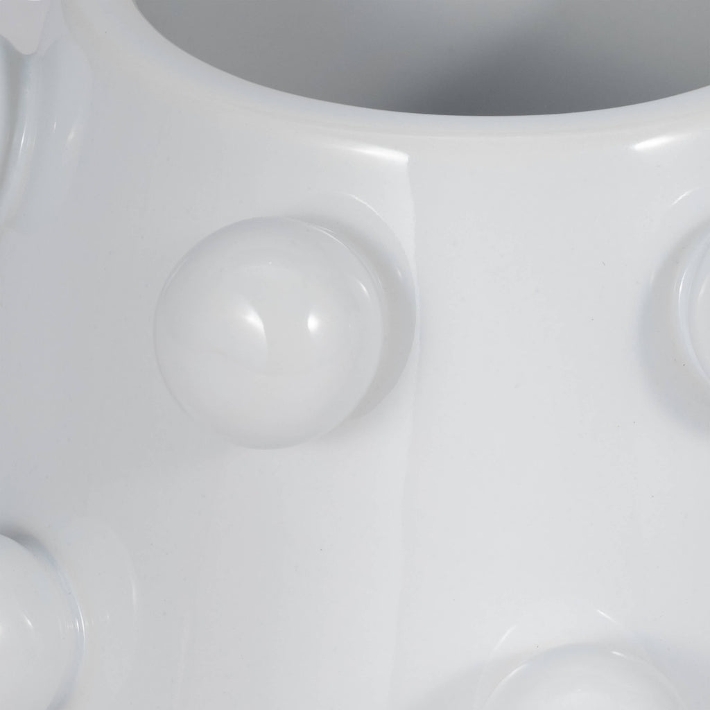 White Glossy Tapered Round Planter