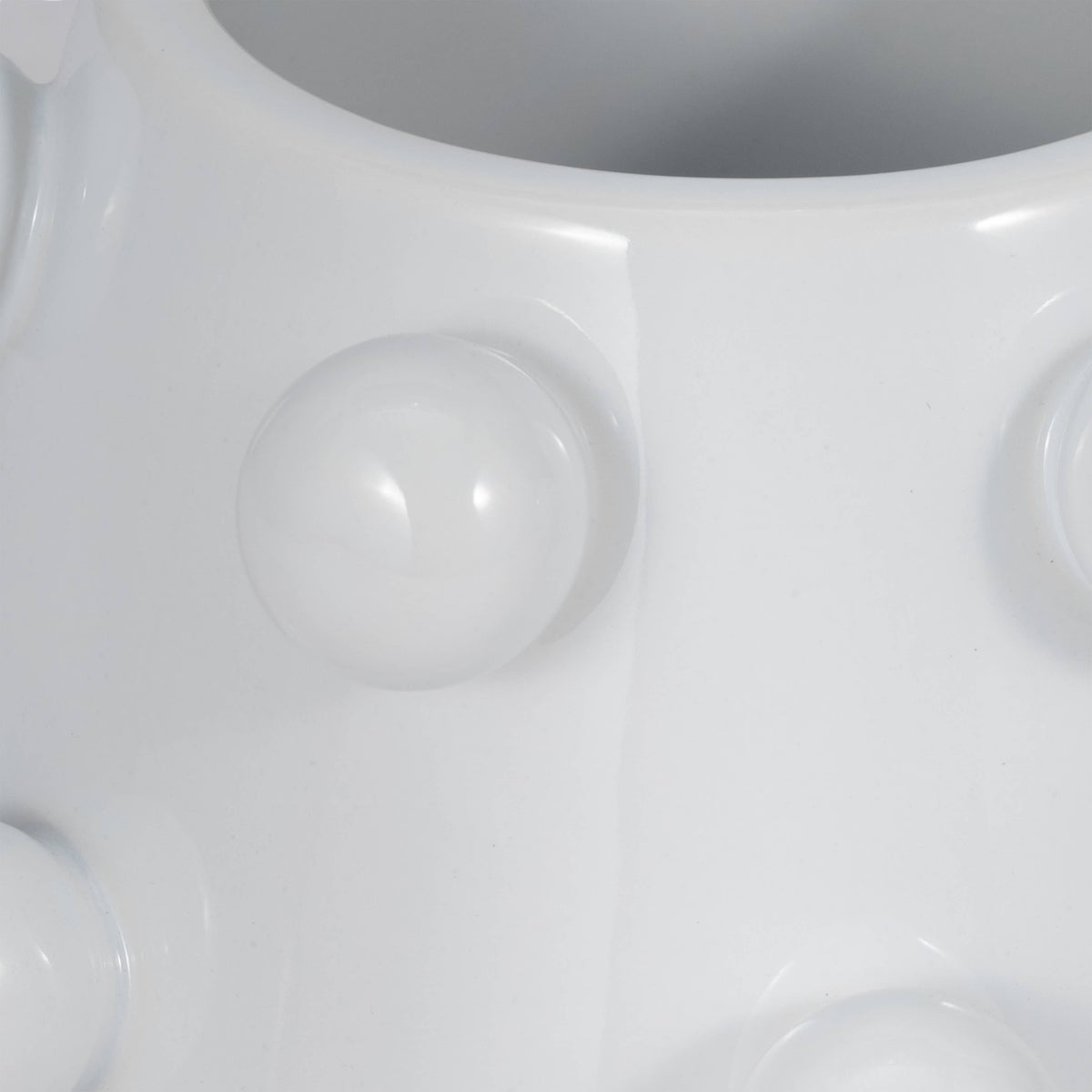 White Glossy Tapered Round Planter