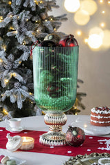 D9.3x20" Flower Vase - Green/Gold