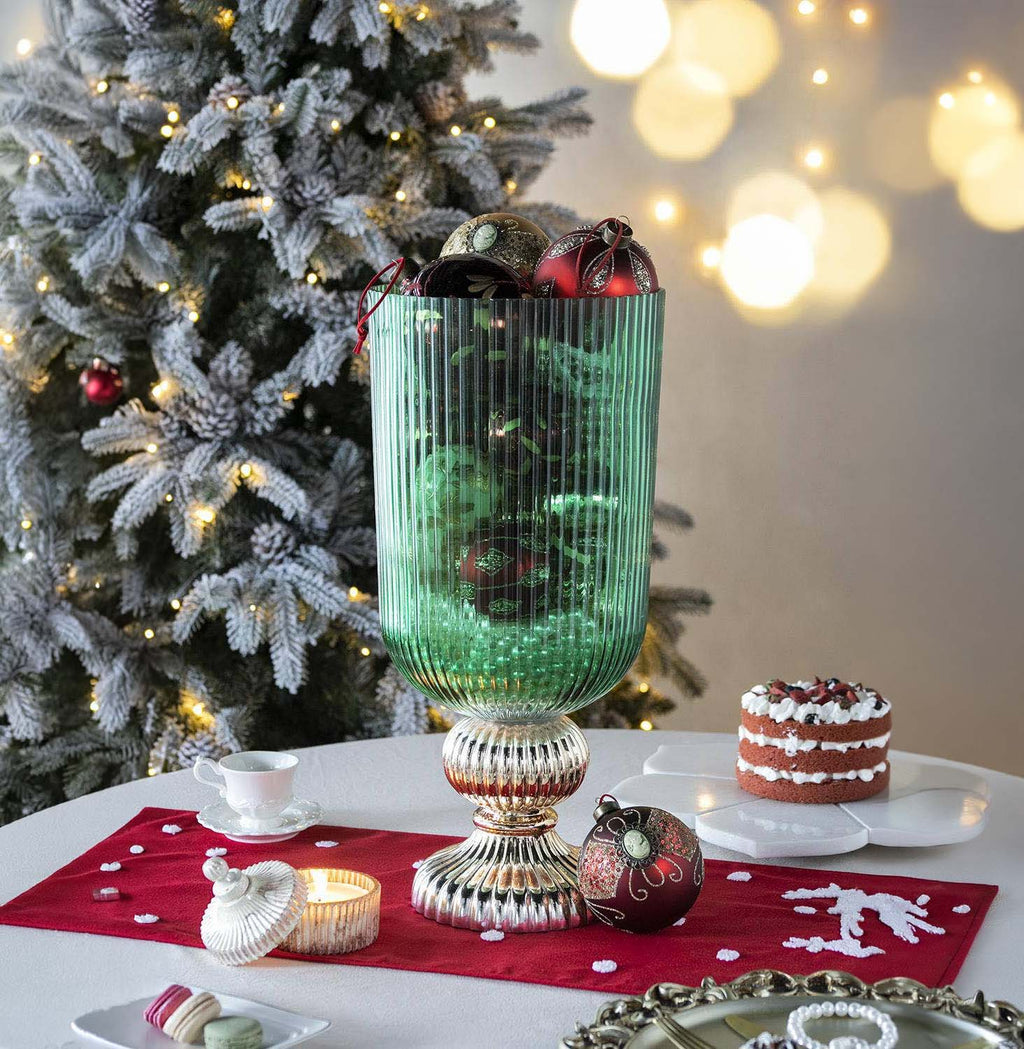 Green and Gold Flower Vase
