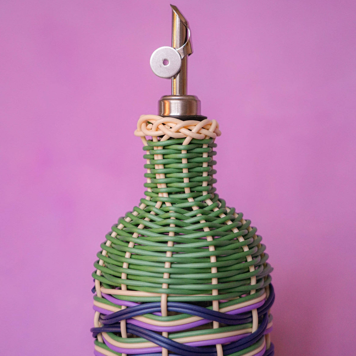 Striped Oil Pourer, Brown and Green