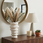 White Wavy Stacked Ripple Vase