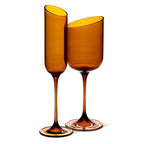 Amber Angle Cut Champagne Flute
