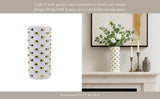 Decorative Vase - White/Gold Ceramic Raised Rectangular,15in