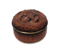 Brown Crocodile Skin Round Box