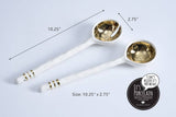 Porcelain Salad Server Set Gold