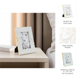 Photo Frame - White Marble Wood Jagged Edges, 4x6 in.
