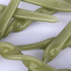Leaf Green Twist Taper Candles, Set of 3