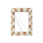 Scalloped Bone Inlay Round Frame, Blue & White, 4" W x 6" H