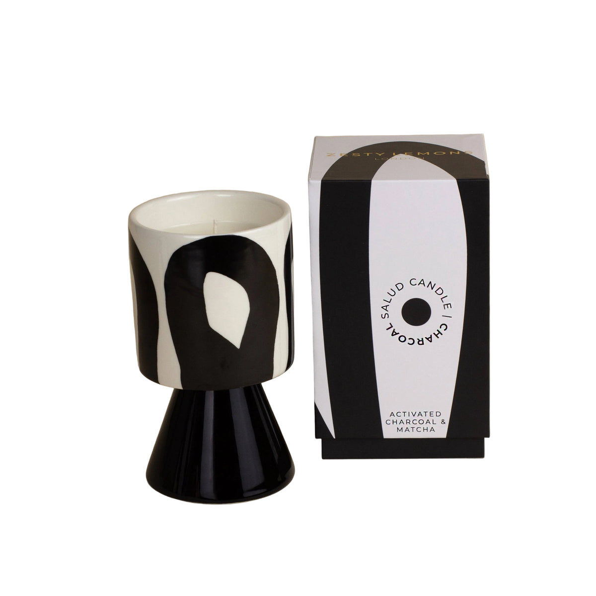 Kiln Drip Glaze Candle, Black - Black Pomegranate