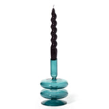 Maegen Taper Holder - Coloured Glass - Ocean Teal