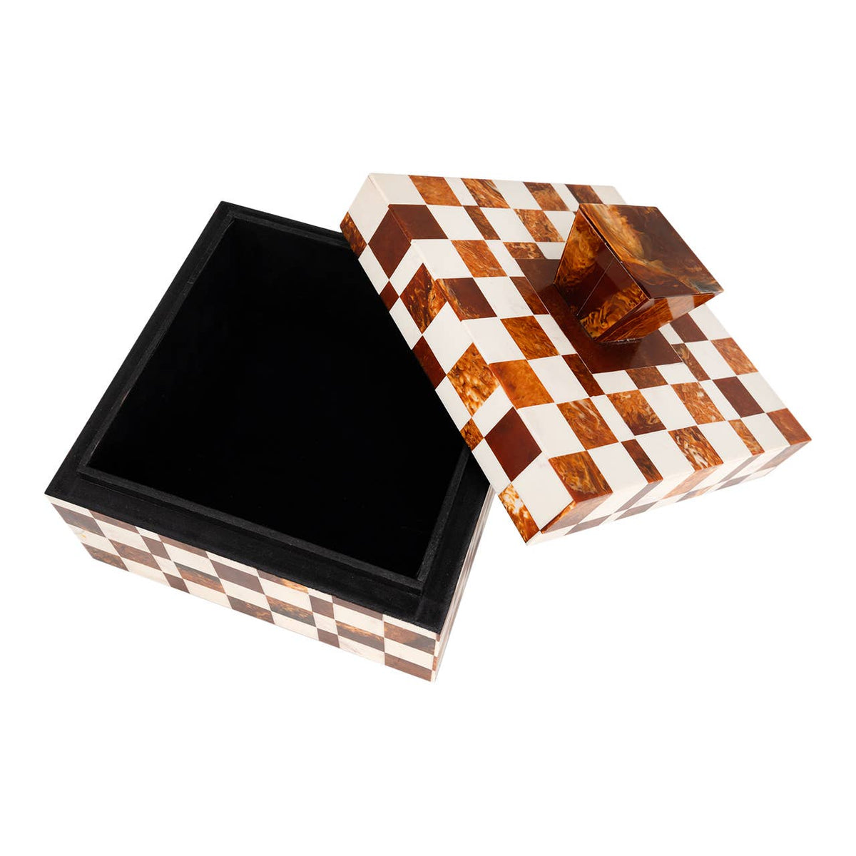 Camiro Brown and White Checkered Box