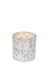 Leko Candle (22 oz) - Terrazzo, Planter, Soy Candle: Sandalwood & Tobacco Leaf
