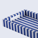 Decorative Trays Riviera Elance Pattern Wood & Resin Inlay Collection in 12x8: Blue / 12x8