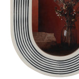 Photo Frame - White/Black Resin Etched Lines, 4x6 in.