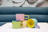 Triple Colored Mug-4 Assorted -3"H(12oz) - Clearance