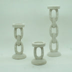 Medium Faux Ivory Bead Candle Holder