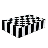 Black White Resin Inlay Decorative Storage Box - 7 Sizes: 8x6x1.5