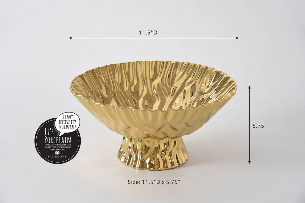 Mascali D'oro Gold Large Footed Bowl