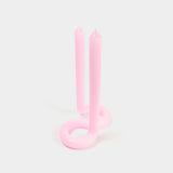 Twist Candle Sticks by Lex Pott, 9.5" Tall, Light Pink