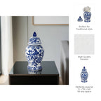 Blue Bird and Flower Lidded Jar