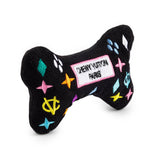 Black Monogram Chewy Vuiton Bone Squeaker Dog Toy: Small / Mini