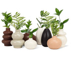 Brown Trio Stack Ceramic Bud Vase, Small