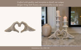 Ceramic Hand Heart Decorative Sculpture - Gold, 5 in.