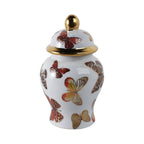 White and Black Butterfly Lidded Jar, Small