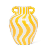Medium Yellow Striped Urn Vase-7.5"H