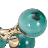 Bookends Set of 2 - Green Crystal/Metal Jack, 7 in.