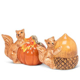 Squirrel with Pumpkin and Acorn Salt and Pepper Shakers