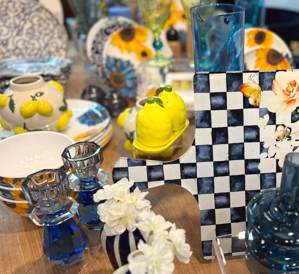 Lemon Ceramic Salt & Pepper Shakers with Tray