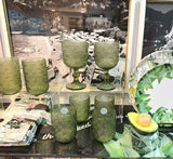 Daisy Tumbler-Olive-3.5"H(10oz) - Set of 2