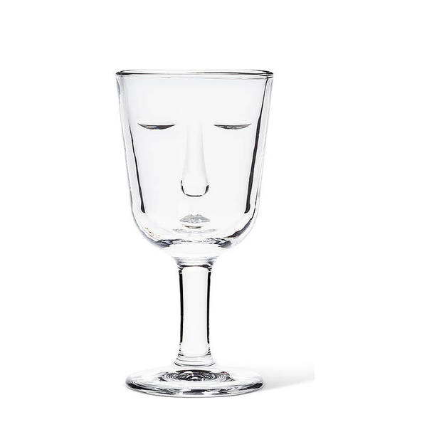 Resting Face Glass Goblets, Set of 2