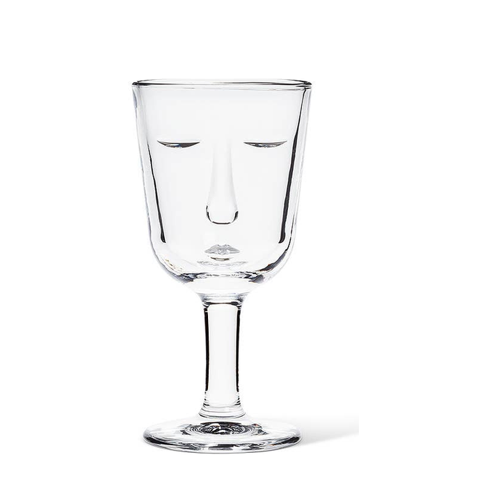 Resting Face Glass Goblets, Set of 2